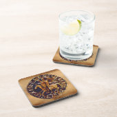 Medieval zegel van de Templar van de Knachten Drankjes Onderzetter (Rechterzijde)