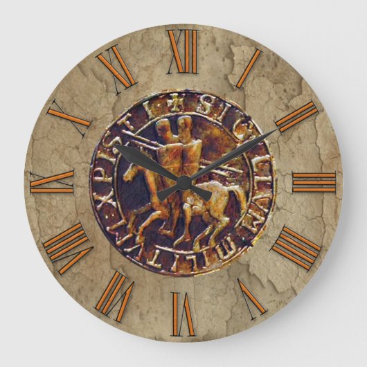 Medieval zegel van de Templar van de Knachten Grote Klok (Voorkant)