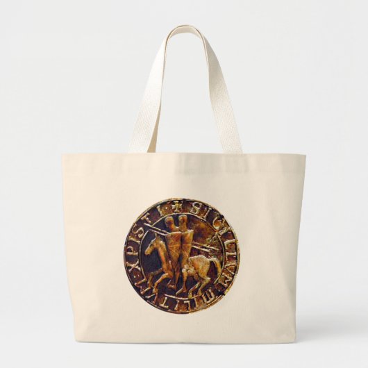 Medieval zegel van de Templar van de Knachten Grote Tote Bag (Voorkant)