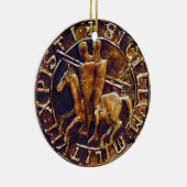 Medieval zegel van de Templar van de Knachten Keramisch Ornament (Rechts)