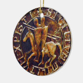 Medieval zegel van de Templar van de Knachten Keramisch Ornament (Links)