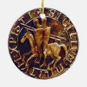 Medieval zegel van de Templar van de Knachten Keramisch Ornament (Achterkant)