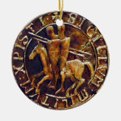 Medieval zegel van de Templar van de Knachten Keramisch Ornament (Voorkant)