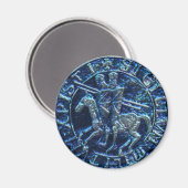 Medieval zegel van de Templar van de Knachten Magneet (Voorkant / Achterkant)