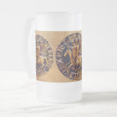 Medieval zegel van de Templar van de Knachten Matglas Bierpul (Voorkant links)