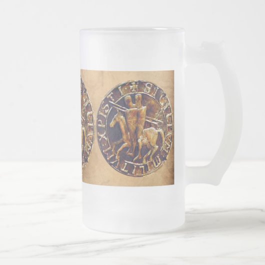 Medieval zegel van de Templar van de Knachten Matglas Bierpul (Rechts)