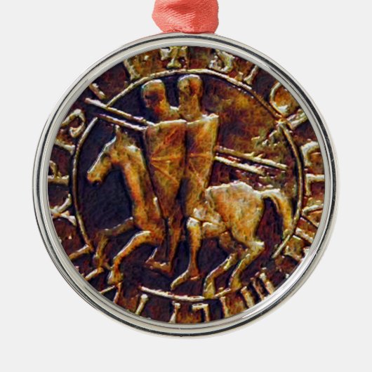 Medieval zegel van de Templar van de Knachten Metalen Ornament (Voorkant)