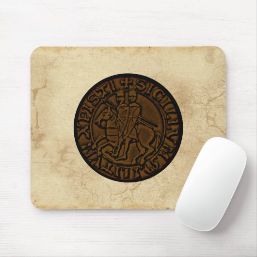 Medieval zegel van de Templar van de Knachten Muismat (Met muis)