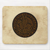 Medieval zegel van de Templar van de Knachten Muismat (Voorkant)