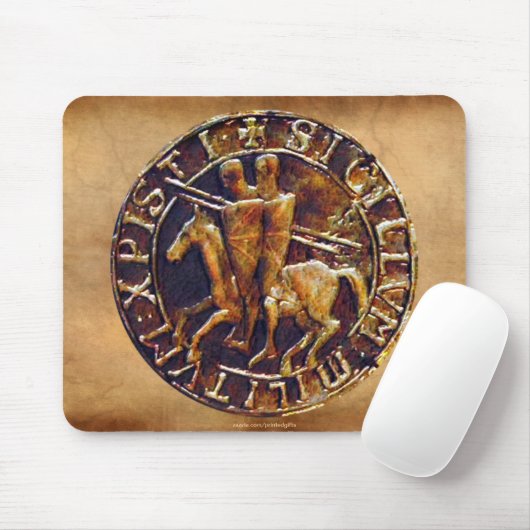 Medieval zegel van de Templar van de Knachten Muismat (Met muis)