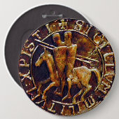 Medieval zegel van de Templar van de Knachten Ronde Button 6,0 Cm (Voorkant /achterkant)