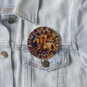 Medieval zegel van de Templar van de Knachten Ronde Button 7,6 Cm (In situ)