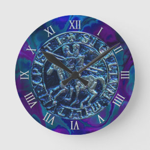 Medieval zegel van de Templar van de Knachten Ronde Klok