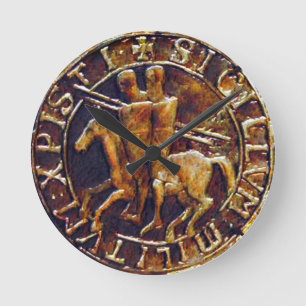 Medieval zegel van de Templar van de Knachten Ronde Klok