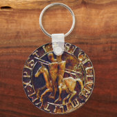 Medieval zegel van de Templar van de Knachten Sleutelhanger (Voorkant)