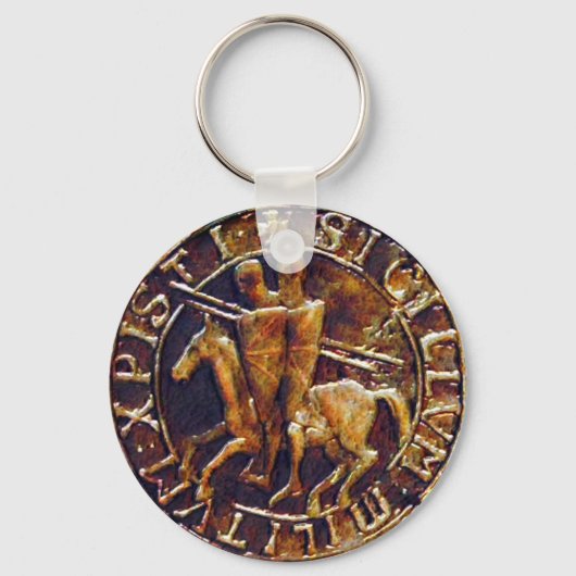 Medieval zegel van de Templar van de Knachten Sleutelhanger (Voorkant)