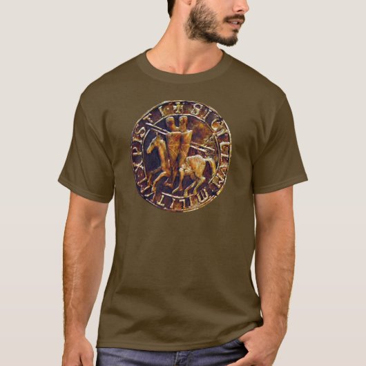 Medieval zegel van de Templar van de Knachten T-shirt (Voorkant)