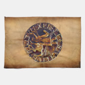 Medieval zegel van de Templar van de Knachten Theedoek (Horizontaal)