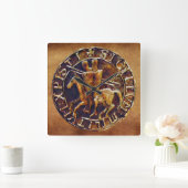 Medieval zegel van de Templar van de Knachten Vierkante Klok (Huis)