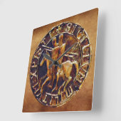 Medieval zegel van de Templar van de Knachten Vierkante Klok (Hoek)