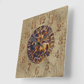 Medieval zegel van de Templar van de Knachten Vierkante Klok (Hoek)