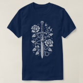 Medievalcore Zwaard met Rozen T-shirt (Design voorkant)