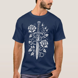 Medievalcore Zwaard met Rozen T-shirt