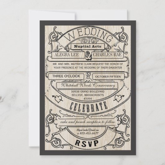  medievale renaissance Typografie Weddenschap Kaart (Voorkant)