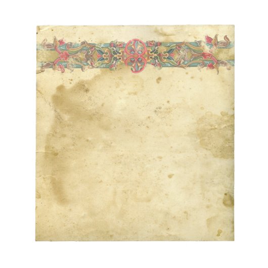 Medievel Floral Banner Notitieblok (Voorkant)