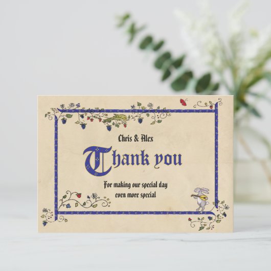 Medievele dieren dank je platte kaart (Staand voorkant)