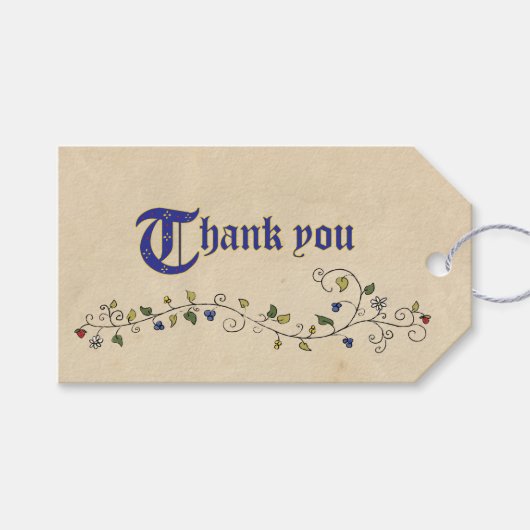 Medievele dieren dank je wel voor het label cadeaulabel (Voorkant (Horizontaal))