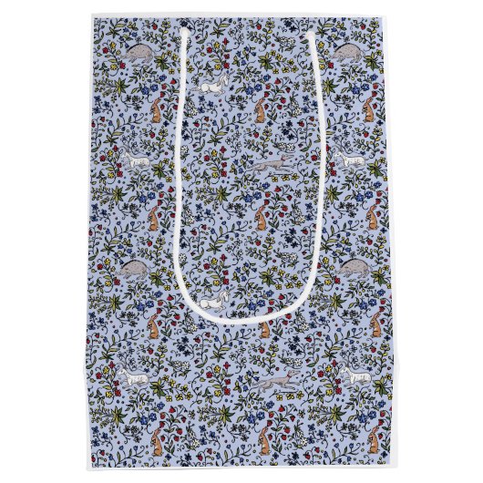 Medievele dieren melkvee blauw cadeautas (Achterkant)