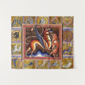 MEDIEVIG BESTIAIR, GRIFFIN EN WILDE BOAR,DIEREN WANDKLEED (Voorkant (horizontaal))