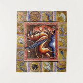 MEDIEVIG BESTIAIR, GRIFFIN EN WILDE BOAR,DIEREN WANDKLEED (Voorkant)