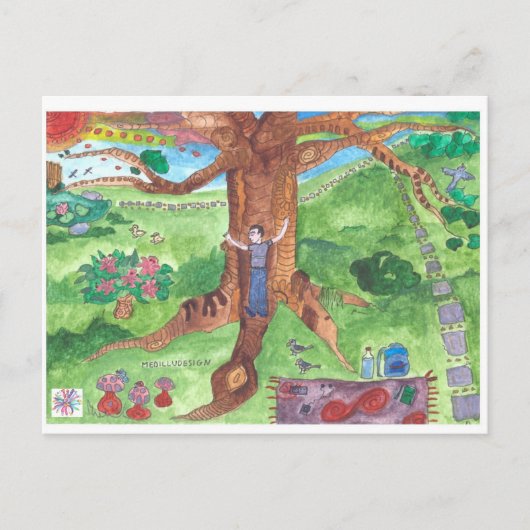 Medilludesign - Knuffel een boom aanmoediging Briefkaart (Voorkant)