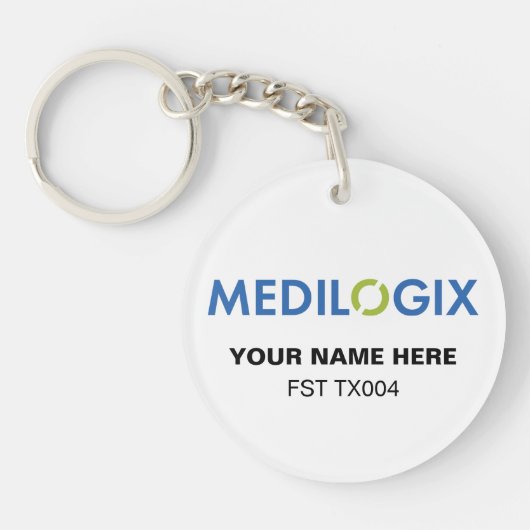 MEDILOGIX Sleutelhanger Rond Tekst Toevoegen (Voorkant)