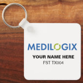 MEDILOGIX Sleutelhanger Vierkant Tekst Toevoegen (Voorkant)