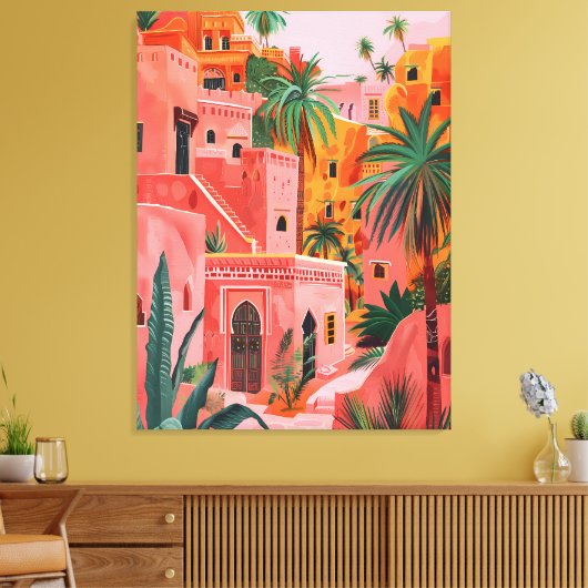 Medina Dreams: Marokkaanse oliekunst Canvas Afdruk (Insitu (Woonkamer))