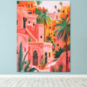 Medina Dreams: Marokkaanse oliekunst Canvas Afdruk (Insitu (Houten vloer))