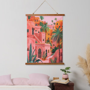 Medina Dreams: Marokkaanse oliekunst Hangend Wandkleed