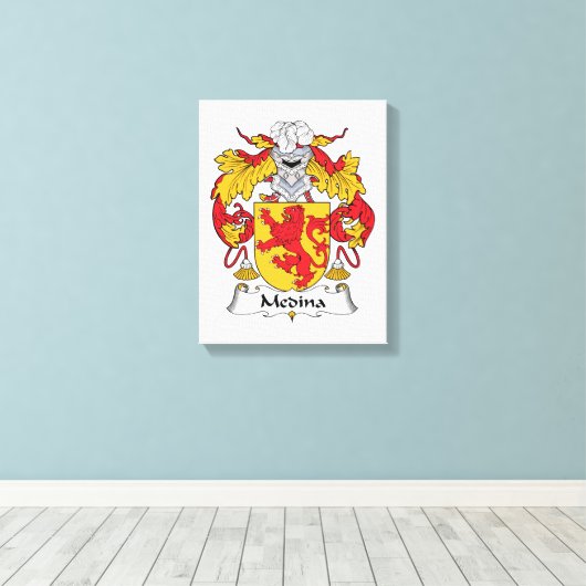 Medina Family Crest Canvas Afdruk (Insitu (Houten vloer))