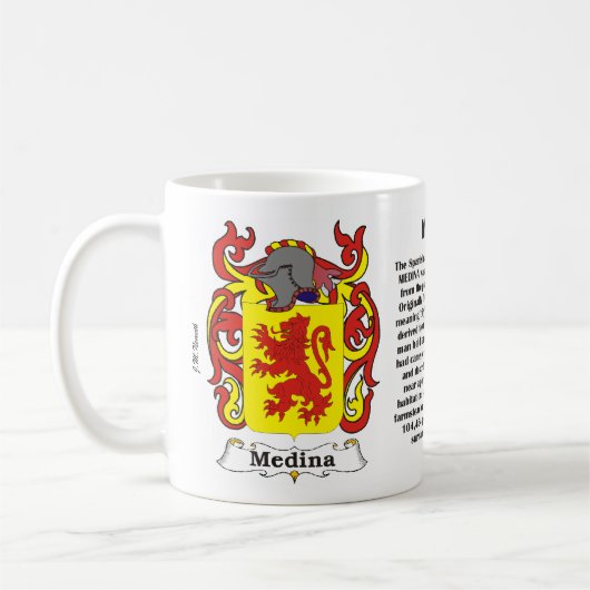 Medina Family Crest op een mok (Links)