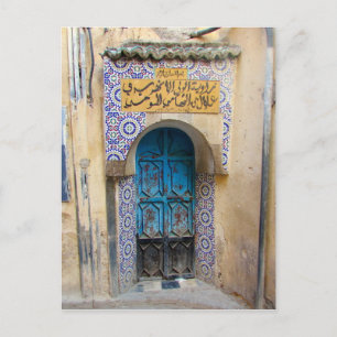 medina fes - deur briefkaart