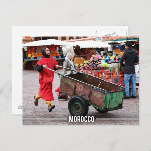 Medina of Marrakesh - Marrakesh Souk, Marokko Briefkaart (Voorkant / Achterkant)