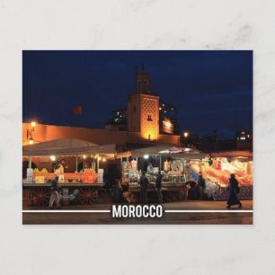 Medina of Marrakesh - Marrakesh Souks, Marokko Briefkaart