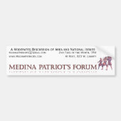 Medina Patriot's Forum Bumpersticker (Voorkant)
