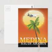 Medina Saudi-Arabië Reisposter Briefkaart (Voorkant / Achterkant)