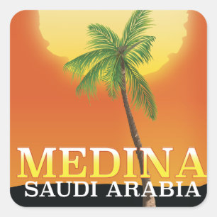 Medina Saudi-Arabië Reisposter Vierkante Sticker