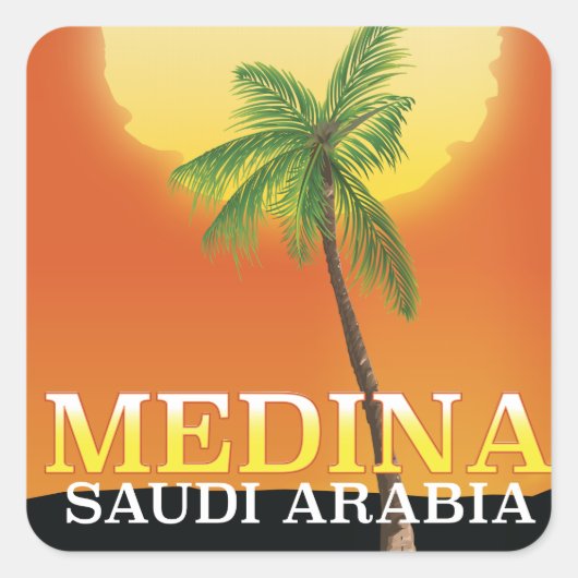 Medina Saudi-Arabië Reisposter Vierkante Sticker (Voorkant)