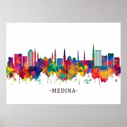 Medina Saudi-Arabië Skyline Poster (Voorkant)